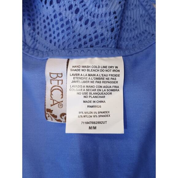 Color Play Plunge One Piece Swimsuit Color Corn Flower Size Medium NWT - Picture 9 of 9